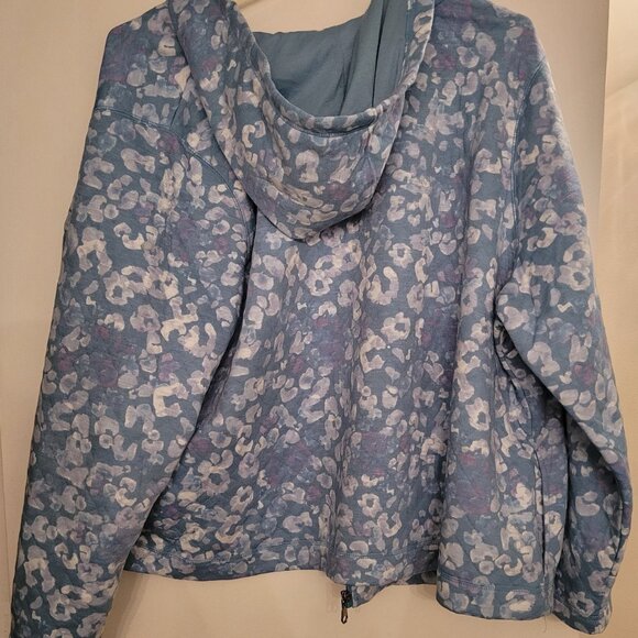 Isaac Mizrahi Womens White Blue Printed Long Sleeve Full Zip Hoodie Size 3X - Picture 4 of 4